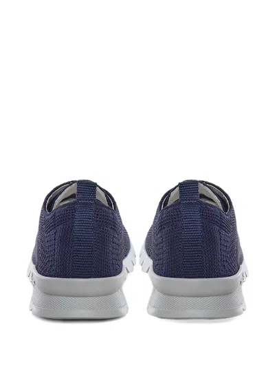 Kiton Textured Sneakers In Blue
