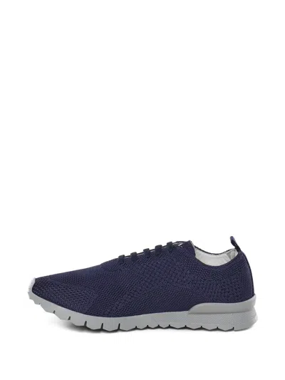 Kiton Textured Sneakers In Blue