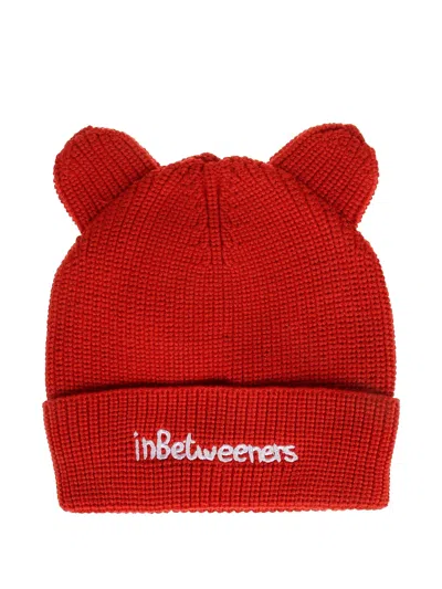 Inbetweeners Ear-flap Logo Beanie Hat In Red