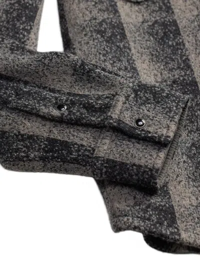 Rrl Checked Wool Overshirt In Black