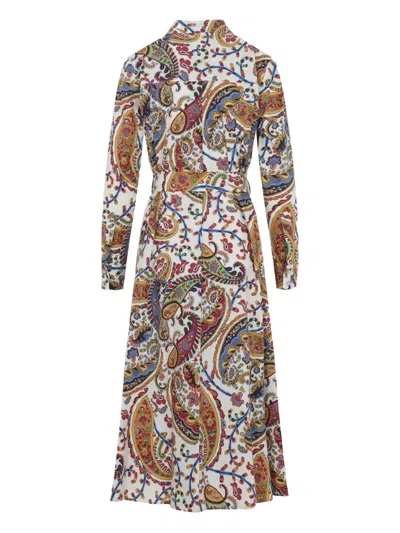 Etro Belted Paisley-print Cotton-voile Midi Shirt Dress In Multi