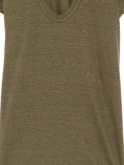 Isabel Marant Étoile Zankou V-neck T-shirt In Green