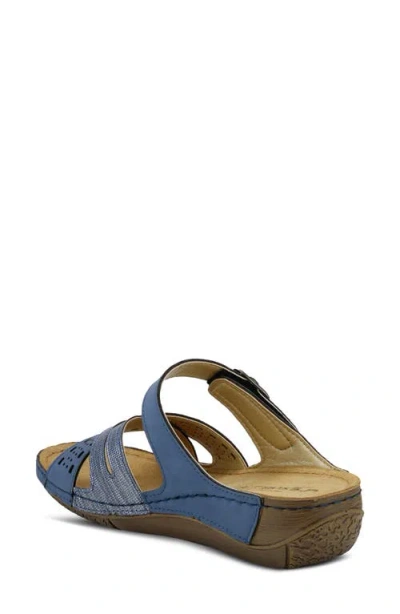 Flexus By Spring Step Denia Slide Sandal In Blue