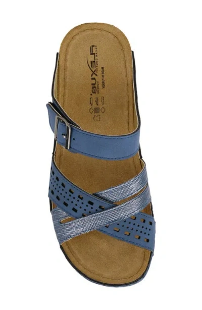 Flexus By Spring Step Denia Slide Sandal In Blue
