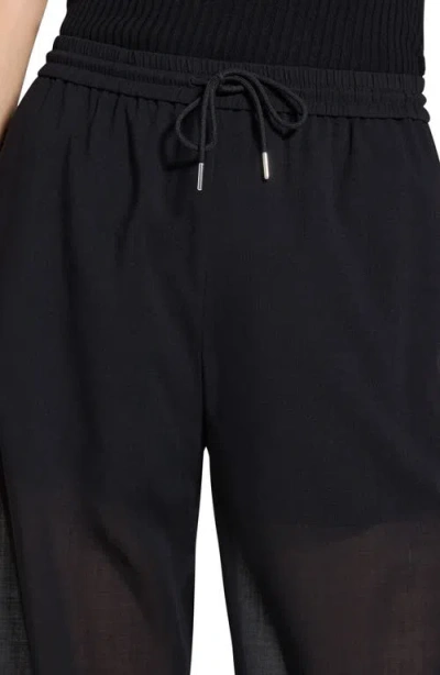 Theory Drawcord Pull-on Pant In Lightweight Wool In Black
