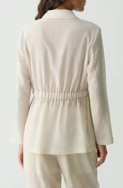 Theory Cinch Waist Jacket In Wool-poly In White