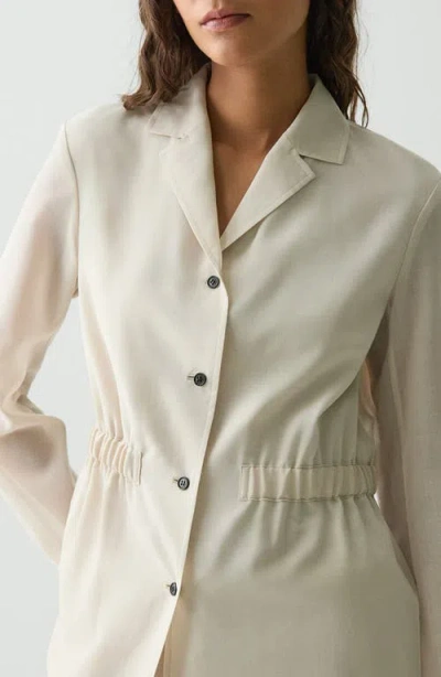 Theory Cinch Waist Jacket In Wool-poly In White