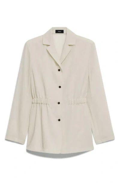 Theory Cinch Waist Jacket In Wool-poly In White