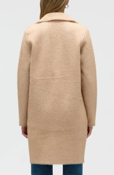 Nvlt Chevron Print Eyelash Coat In Brown