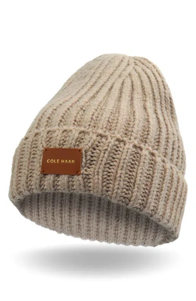 Cole Haan Chunky Cuff Beanie In Brown