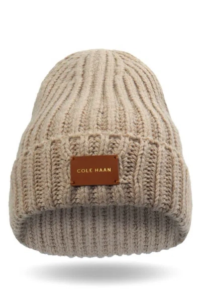 Cole Haan Chunky Cuff Beanie In Brown