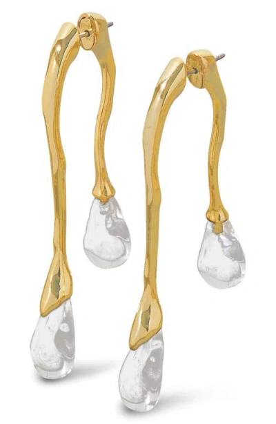 Alexis Bittar 14ct Gold-plated Lucite Front Back Double Drop Earrings