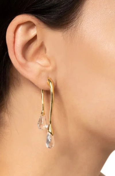 Alexis Bittar 14ct Gold-plated Lucite Front Back Double Drop Earrings