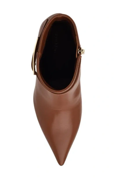 Calvin Klein Alenna Pointed Toe Bootie In Brown