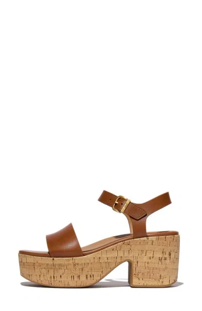 Fitflop Platfforms Ankle Strap Platform Wedge Sandal In Brown