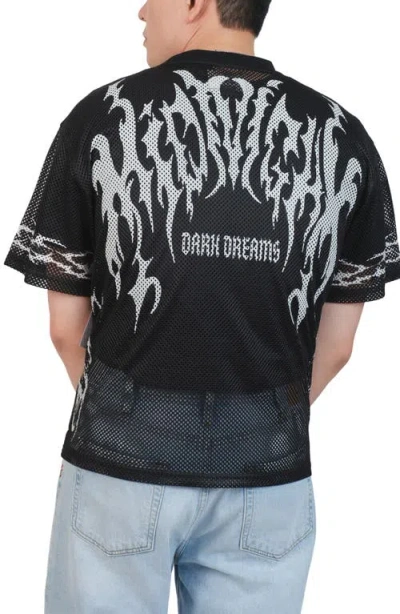 Brooklyn Cloth Midnight Dark Dreams Mesh Jersey In Black