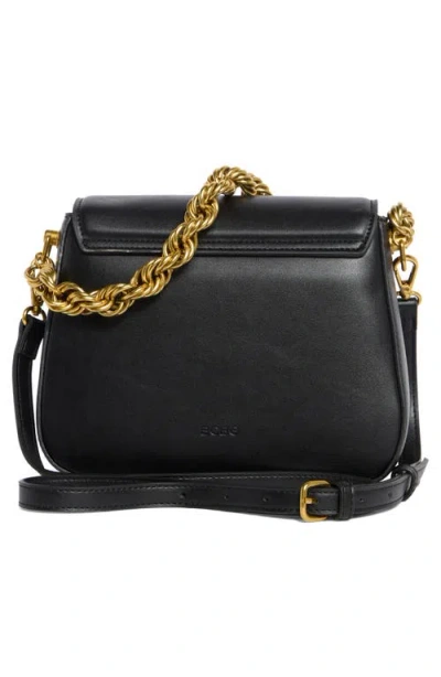 Bcbg Twisted Top Handle Saddle Bag In Black