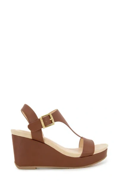 Reaction Kenneth Cole Card Platform Wedge Sandal In Brown