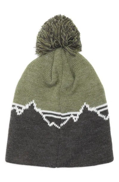 Rainforest Mountain Stripe Pom Beanie