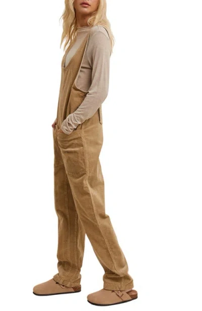 Wishlist Open Back Corduroy Jumpsuit In Brown