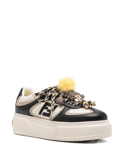 Fendi Logo-plaque Platform Sneakers In Multi
