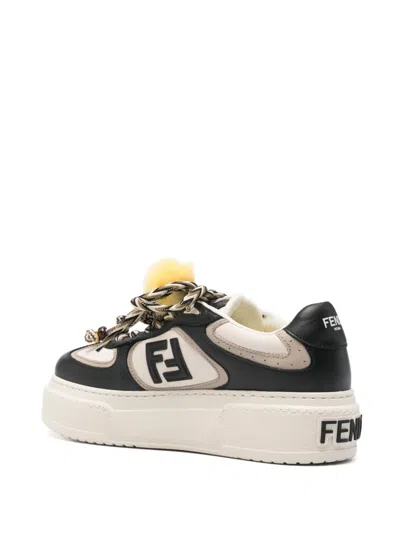 Fendi Logo-plaque Platform Sneakers In Multi