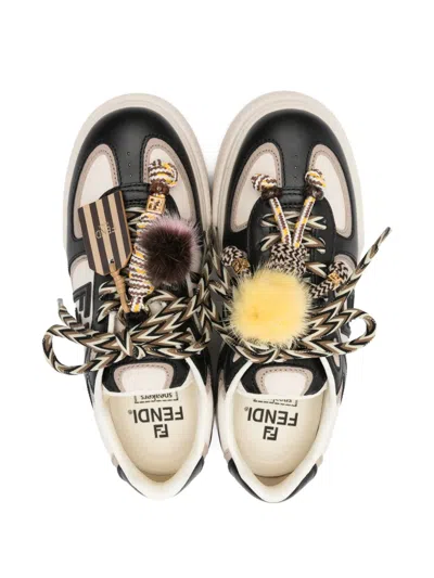 Fendi Logo-plaque Platform Sneakers In Multi