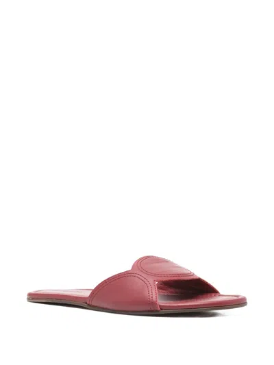 Di Gaïa Lucia Slip-on Leather Sandals In Red