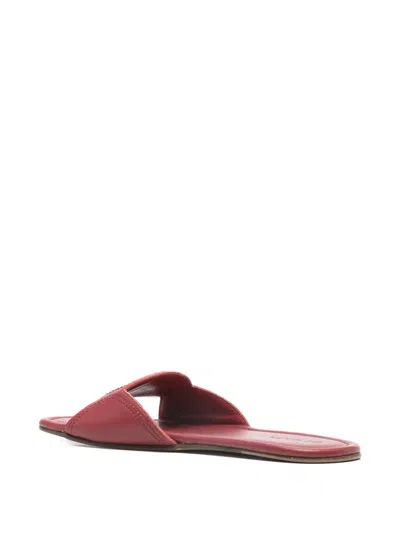 Di Gaïa Lucia Slip-on Leather Sandals In Red