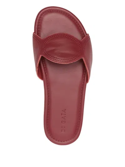 Di Gaïa Lucia Slip-on Leather Sandals In Red