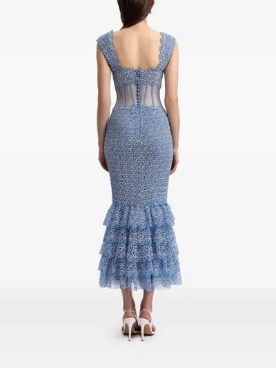 Gemy Maalouf See-through Corset Dress In Blue