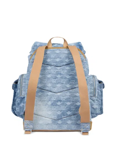 Dsquared2 Monogram-patterned Backpack In Blue