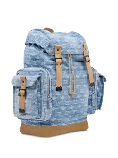 Dsquared2 Monogram-patterned Backpack In Blue