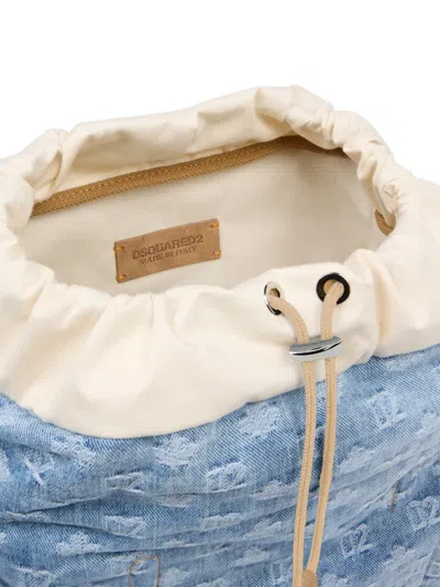 Dsquared2 Monogram-patterned Backpack In Blue