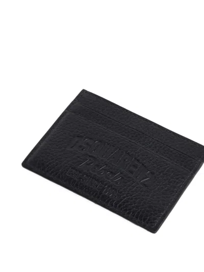Dsquared2 Rebels Embossed Card Holder In Black