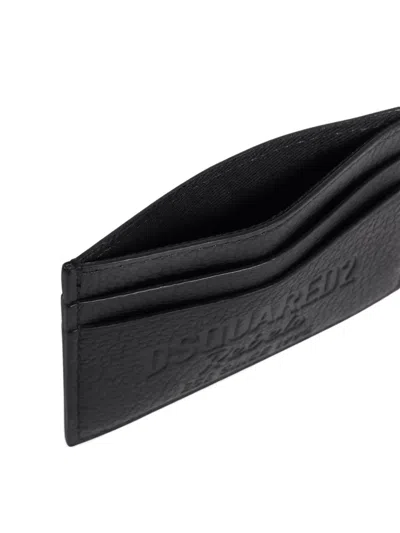 Dsquared2 Rebels Embossed Card Holder In Black