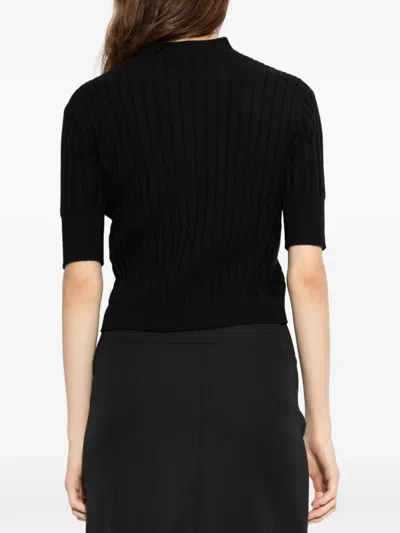 Iro Button Ribbed Sweater In Black
