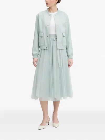 Joop Patch-pocket Button-up Bomber Jacket In Gray