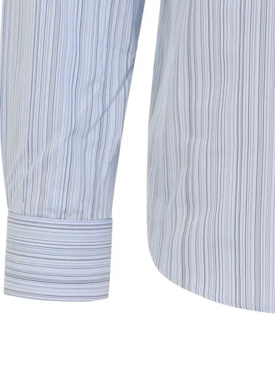 Paul Smith Striped Long-sleeved Shirt In Gnawed Blue