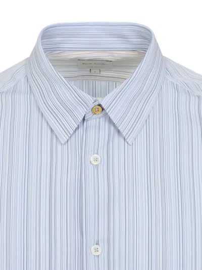 Paul Smith Striped Long-sleeved Shirt In Gnawed Blue