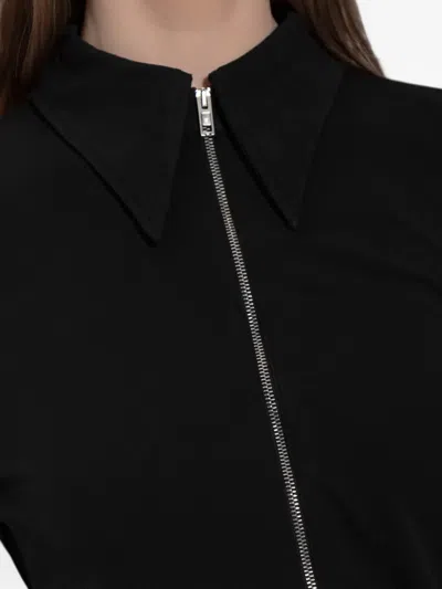 Alexander Wang Draped Back Zip Shirt In Crepe Jersey In Black