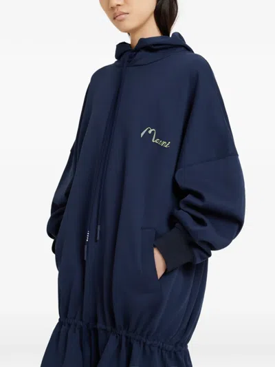 Marni Drawstring Mini Dress In Blue
