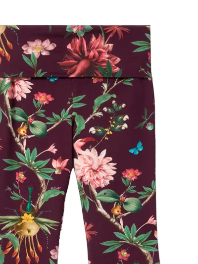 La Doublej Floral Flared Trousers In Pink