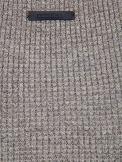 Essentials Waffle-knit Top In Brown