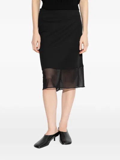 Iro Mesh-panel Skirt In Black