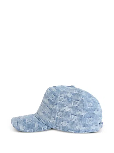 Dsquared2 Monogram-print Baseball Cap In Blue