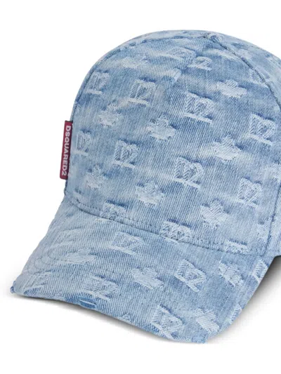 Dsquared2 Monogram-print Baseball Cap In Blue