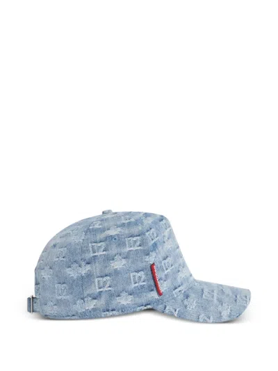 Dsquared2 Monogram-print Baseball Cap In Blue