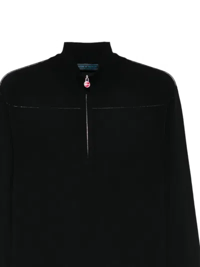 Kiton Half-zip Sweater In Black