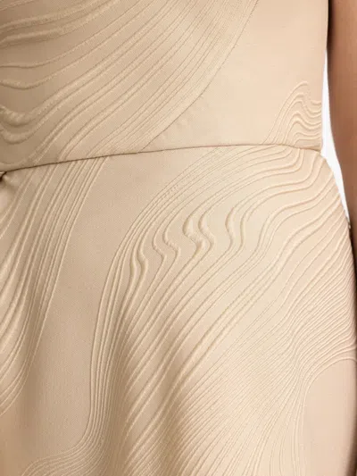 Gemy Maalouf One-shoulder 3d Flowers Gown In Neutral